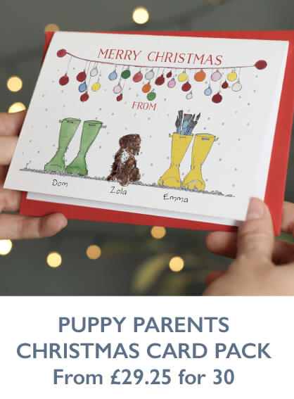 Puppy parents Christmas card