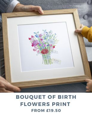 bouquet of birth flowers print