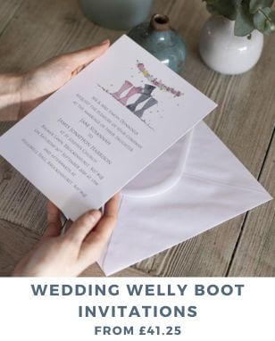 Wedding welly boot invitations