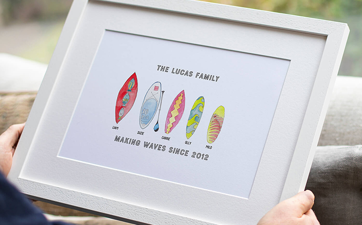 Family Surfboard Print