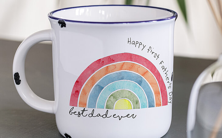 Rainbow Best Dad Enamel-Style Mug