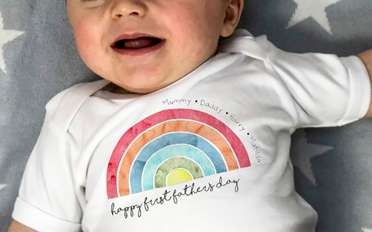 First Father's Day Rainbow Baby Grow