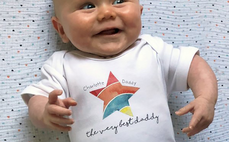 First Father's Day Star Baby Grow
