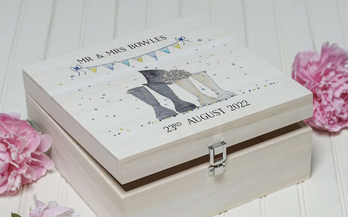 Personalised Wooden Book Keepsake Box Set | Teals Prairie