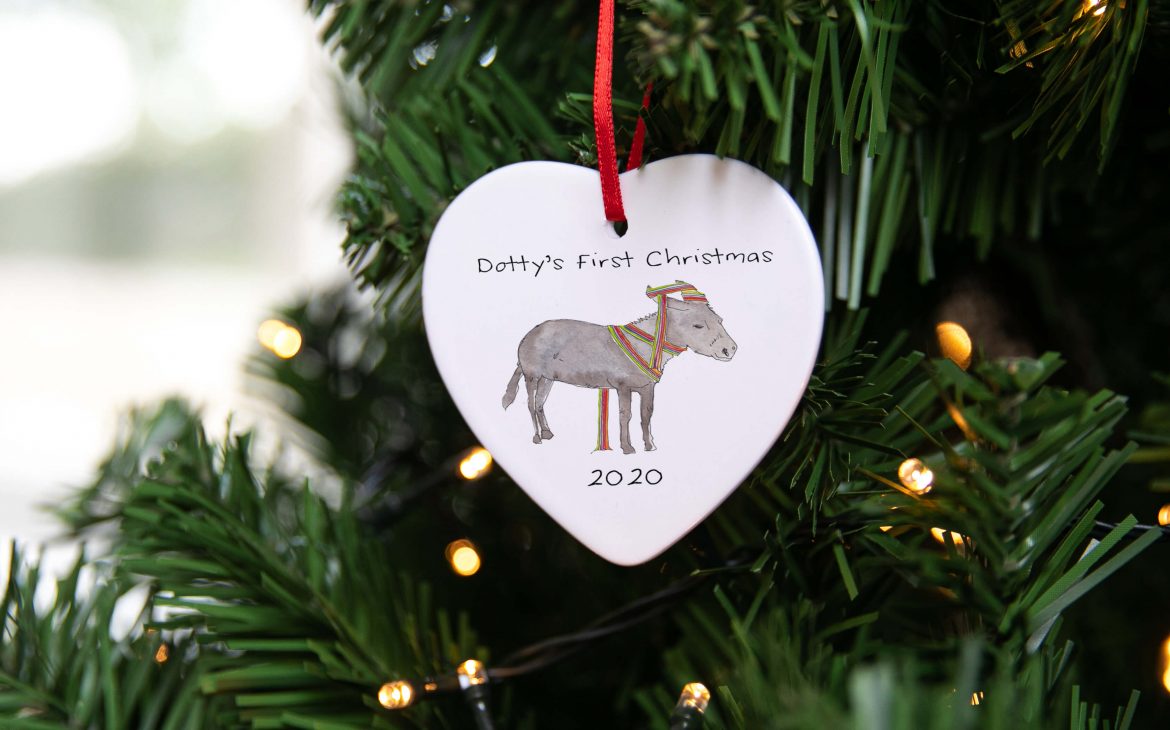 Baby's First Christmas Animal Hanging Ceramic Decoration