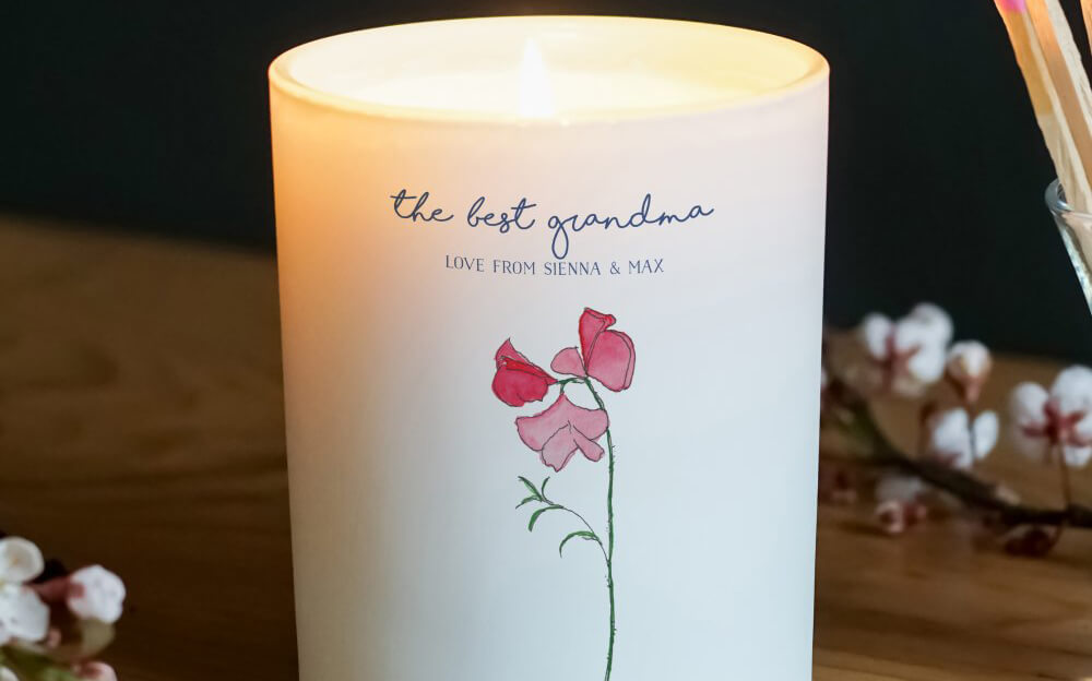 Birth Flower Glass Candle