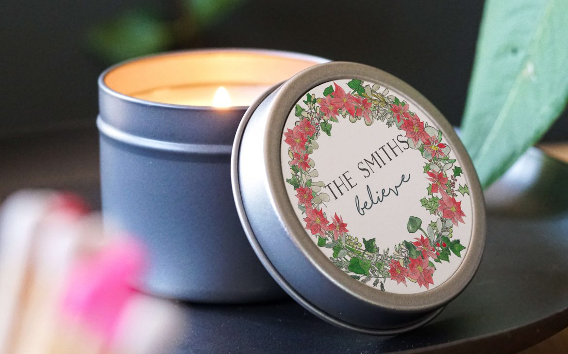 Christmas Birth Flower Wreath Candle