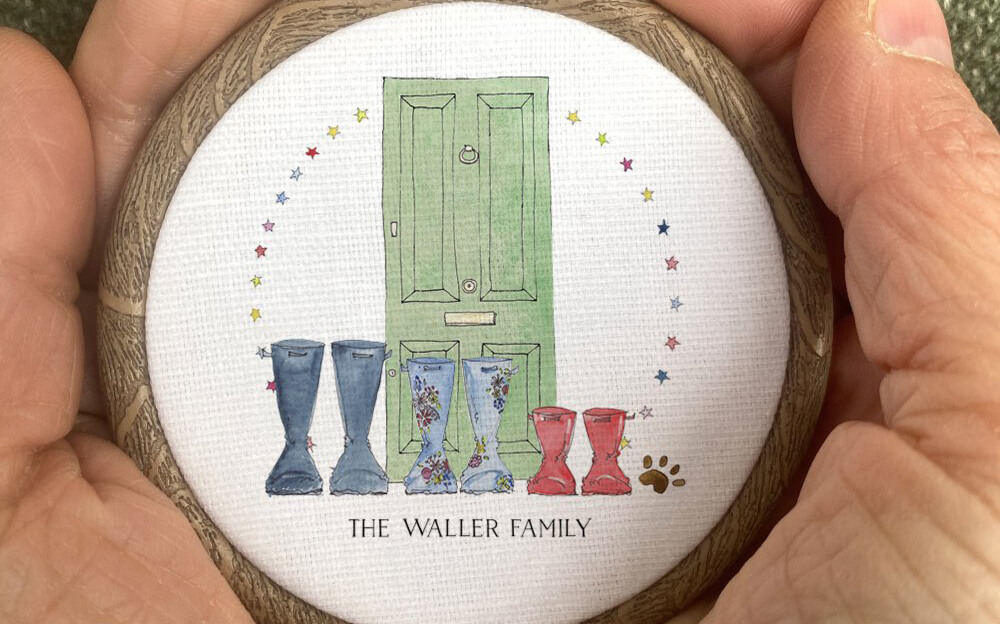 Front Door Welly Wooden Christmas Decoration