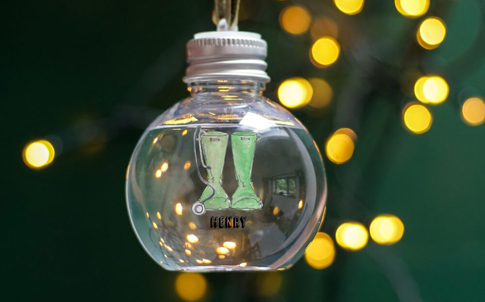 Welly Boot Gin Bauble