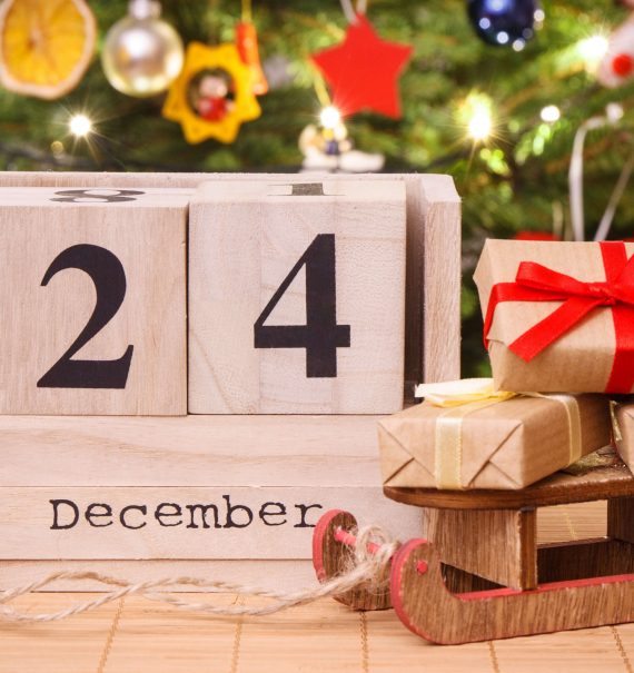 Wooden Calendar showing 24th December