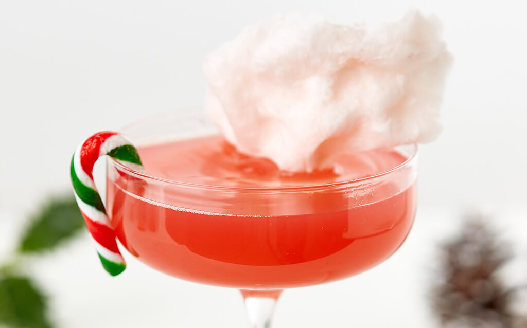 Candy cane sour Christmas cocktail