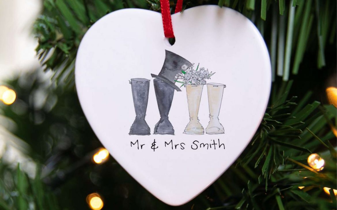 Wedding Wellies Christmas Decoration