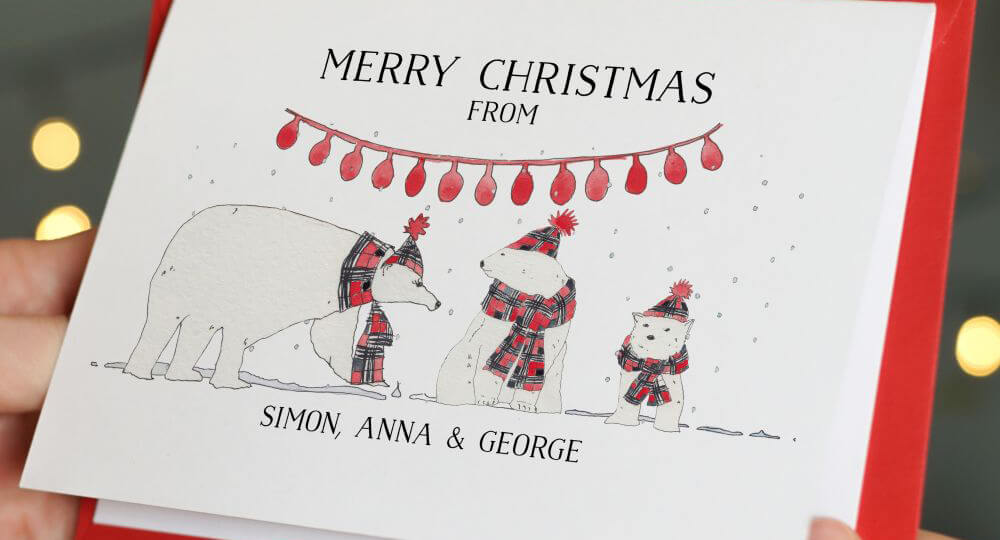 Bear Family Pack Of Christmas Cards