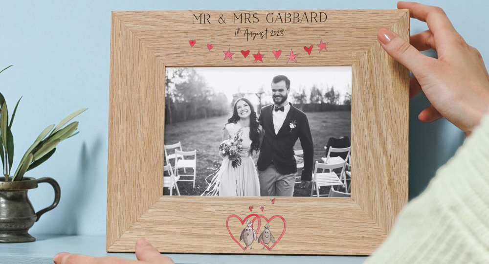 Love Birds Oak Photo Frame 