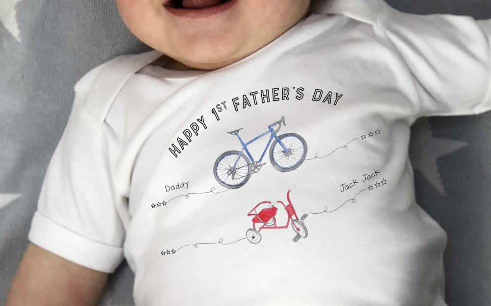 First Father's Day Cycling Baby Grow