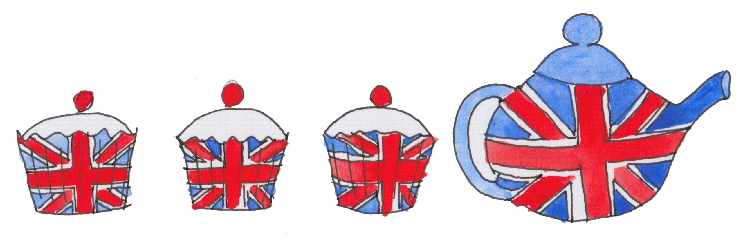 Union Jack Cupcakes and Teapot