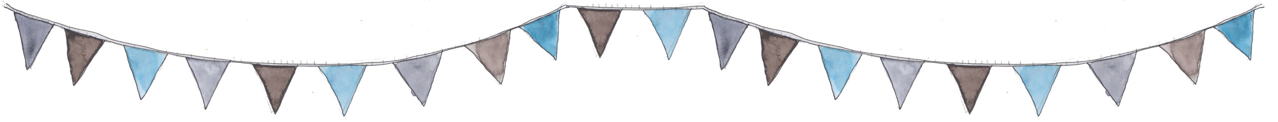 Blue and brown bunting