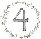 number 4 in an olive wreath 