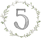 number five in an olive wreath 