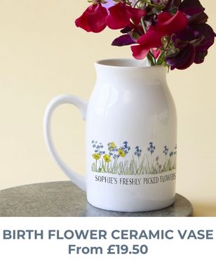 Birthday Birth Flower Ceramic Vase