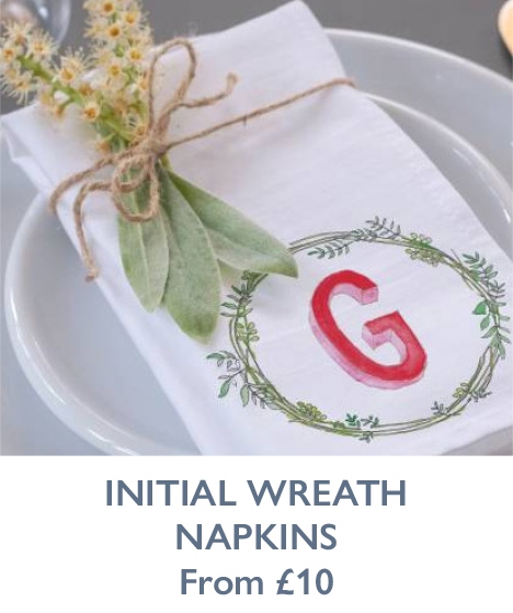 Initial Wreath Napkin