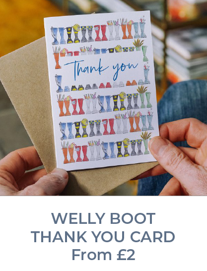 Welly boot thank you card