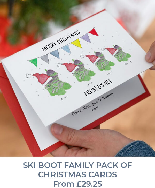 Ski boot Christmas cards
