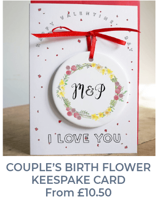 couples birth flower wreath card