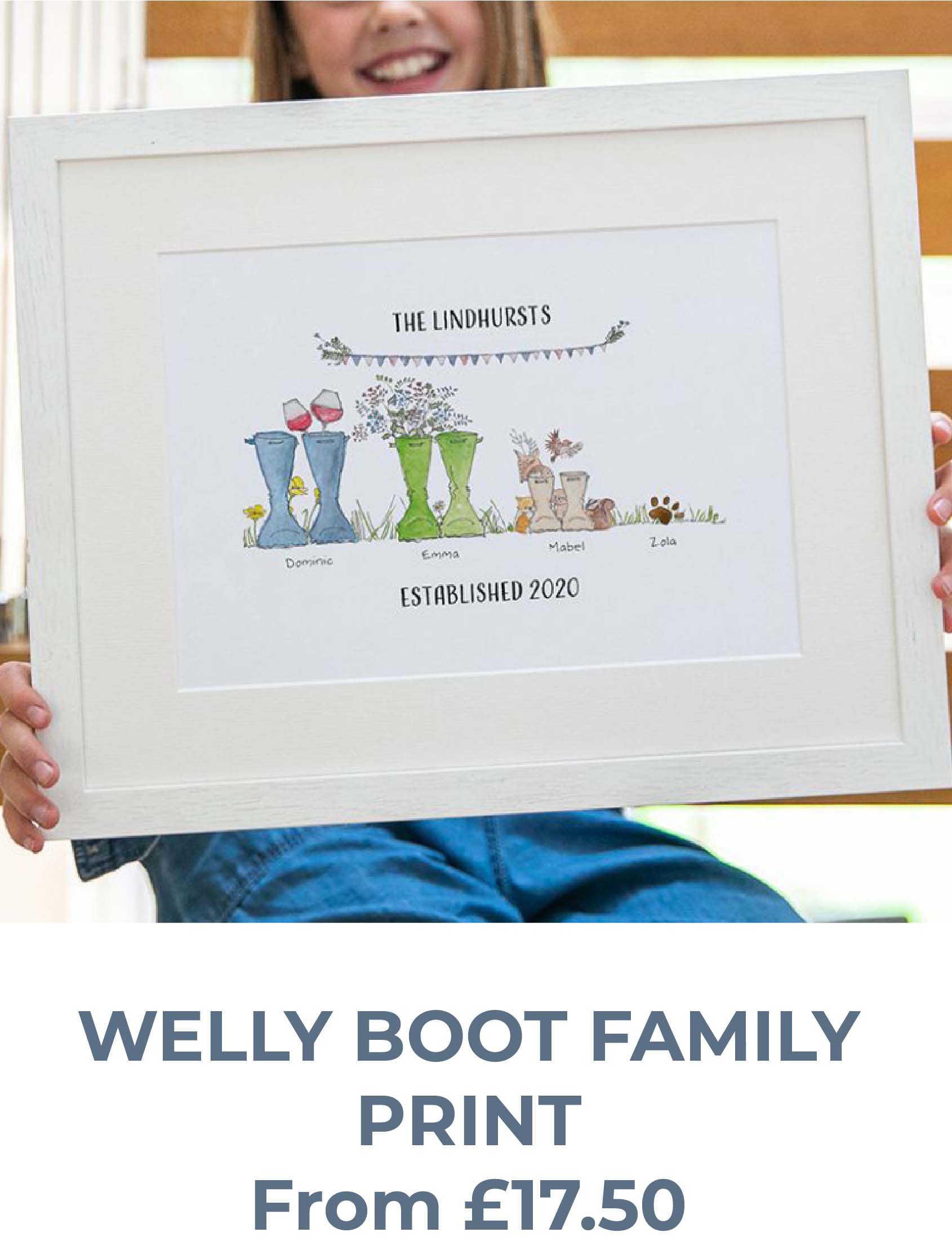 Welly Boot Family Print