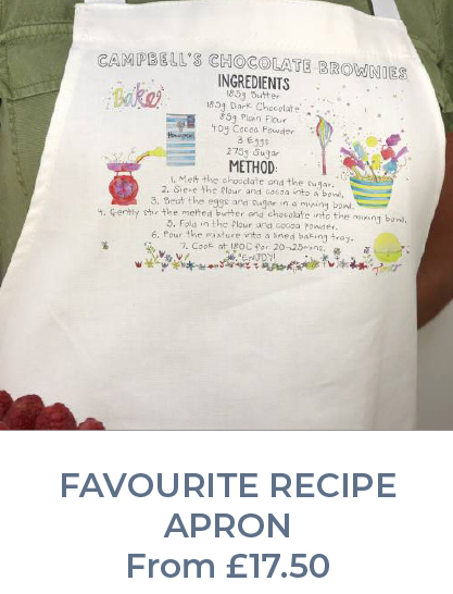 Personalised favourite recipe apron