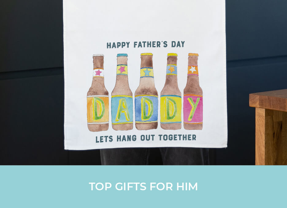 Personalised beer bottle tea towel