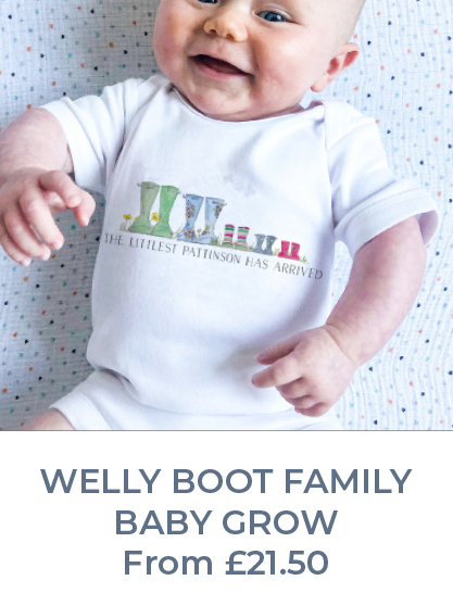 Personalised welly boot baby grow