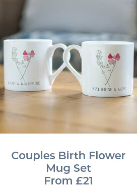 Couple's Birth Flower Mug Set