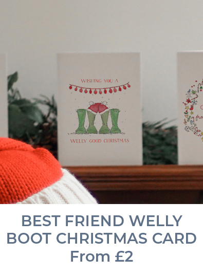 Best friend welly boot Christmas card