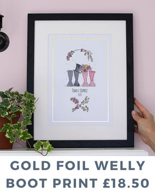 FOIKED WEDDING WELLY BOOT PRINT
