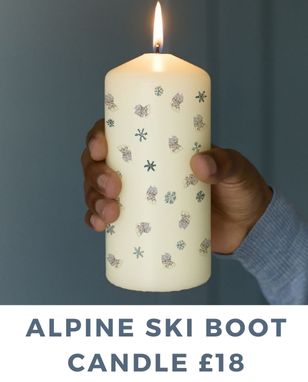 ALPINE SKI BOOT PILLAR CANDLE