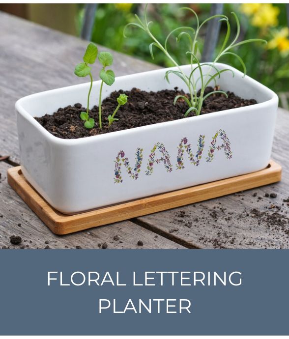 Personalised Floral Lettering Planter
