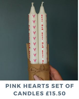 PINK HEARTS SET OF CANDLES