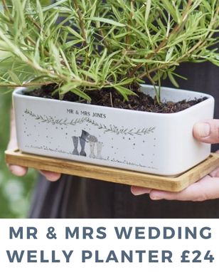MR & MRS WEDDING WELLY BOOT PLANTER
