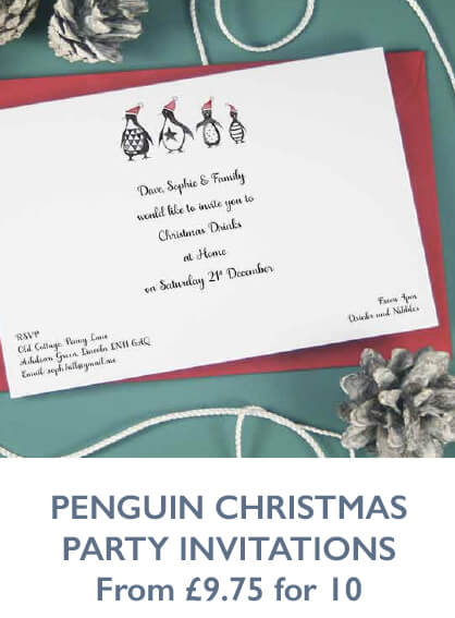 Penguin Christmas invitations