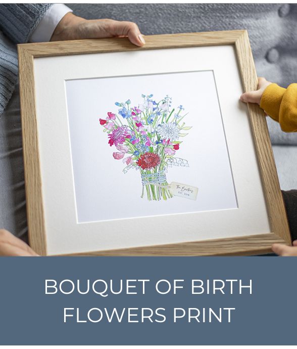 Personalised Birth Flower Bouquet Print