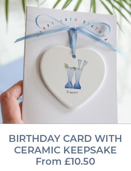 birthday card with ceramic keepsake