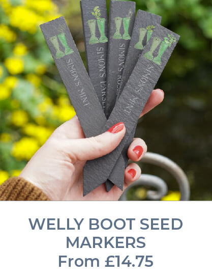 Personalised Welly Boot Slate Seed Markers 