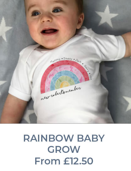 Personalised Rainbow Baby Grow