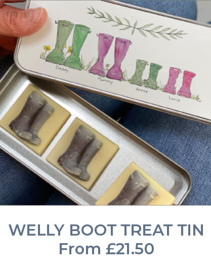 Personalised welly Boot Treat Tin