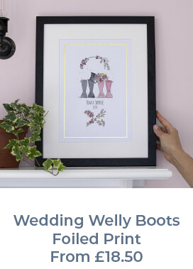 Wedding Welly Boots Foiled Print