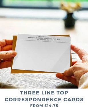 Three line top corrsepondence cards