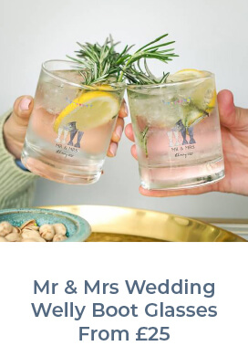 Mr & Mrs Wedding Welly Boot Glasses