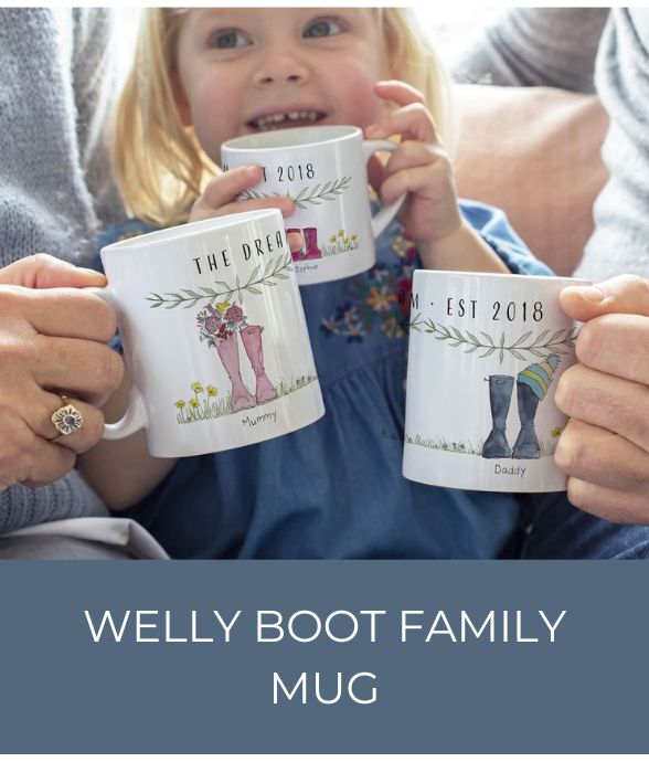 Personalised Welly Boot Family Mug
