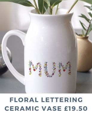 FLORAL LETTERING CERAMIC VASE